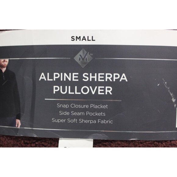 Member's Mark men's wine snap close alpine sherpa pullover jacket S - Picture 8 of 10